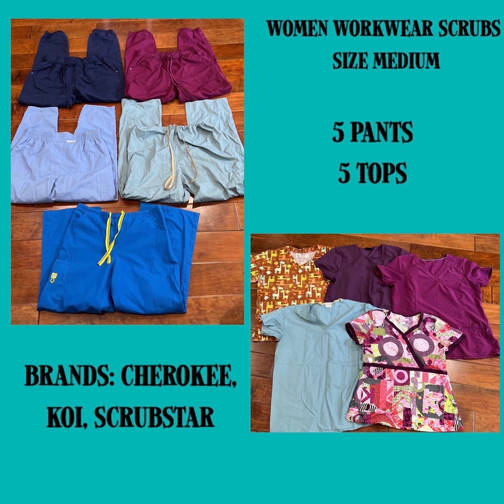 Women Workwear Scrubs Bundle Clothing  (10 items) Size Medium